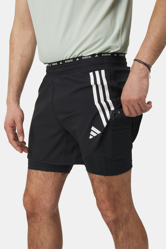 adidas Own the Run 3-Stripes 2-in-1 Short black