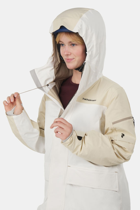 Peak Performance W 2L Stretch Parka Ski-Jas Dames Off White/Beige