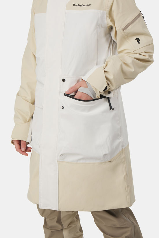 Peak Performance W 2L Stretch Parka Ski-Jas Dames Off White/Beige