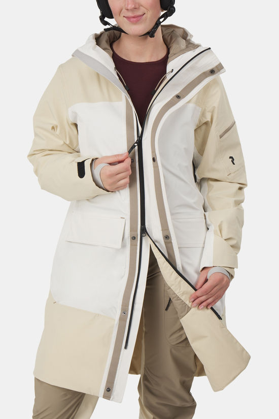 Peak Performance W 2L Stretch Parka Ski-Jas Dames Off White/Beige
