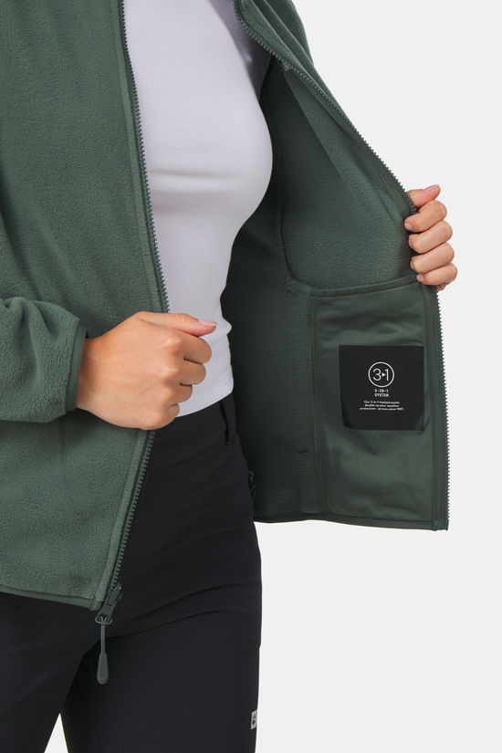 Jack Wolfskin Moonrise FZ Fleecevest Dames mid green/dark green