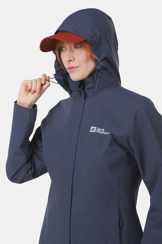 Jack Wolfskin Trailtime 2L Regenjas Dames Navy Blue