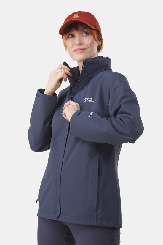 Jack Wolfskin Trailtime 2L Regenjas Dames Navy Blue