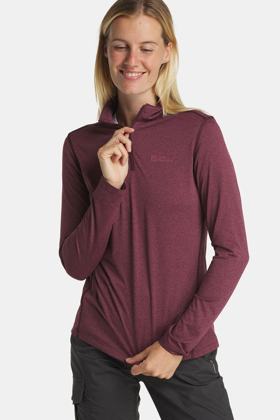 Jack Wolfskin Sky Thermal HZ Thermoshirt Dames Bordeaux / Maroon
