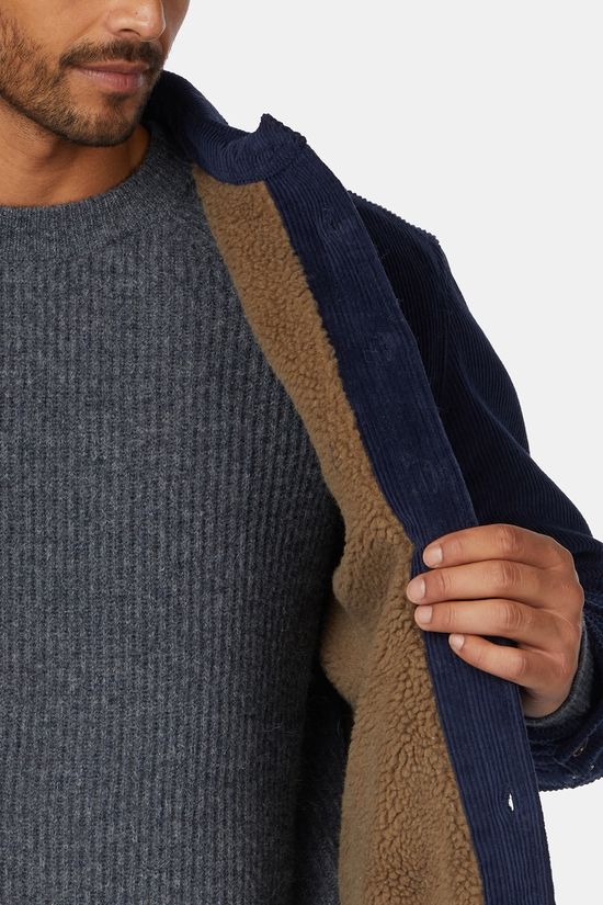 Ayacucho Dakota Corduroy Gevoerd Shirt Navy Blue