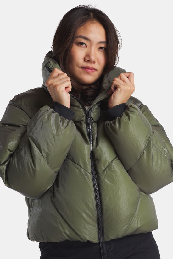 Krakatau Wear Nebula Short Puffer Jas Dames Olive Green