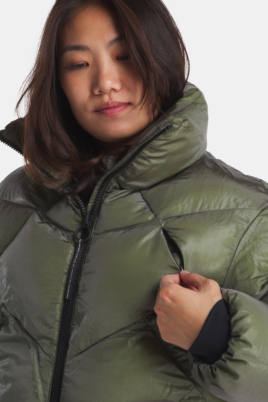 Krakatau Wear Nebula Short Puffer Jas Dames Olive Green