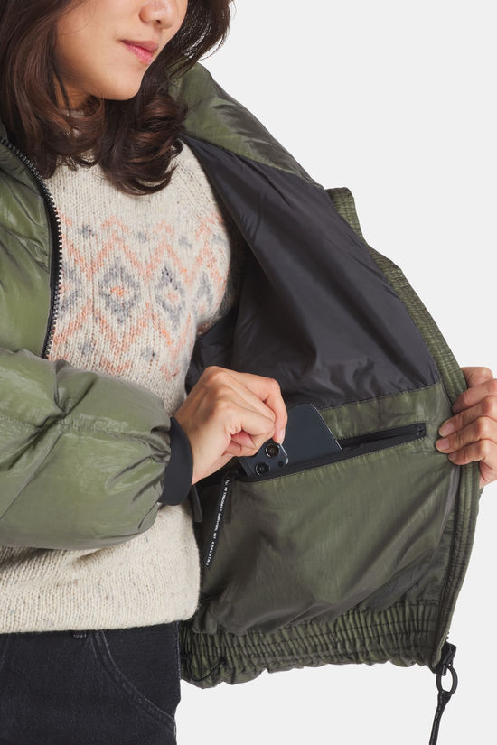 Krakatau Wear Nebula Short Puffer Jas Dames Olive Green