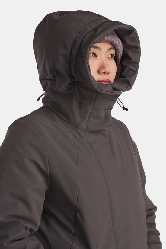 Krakatau Wear Gaia Technical Fabric Long Parka Dames Olive Green