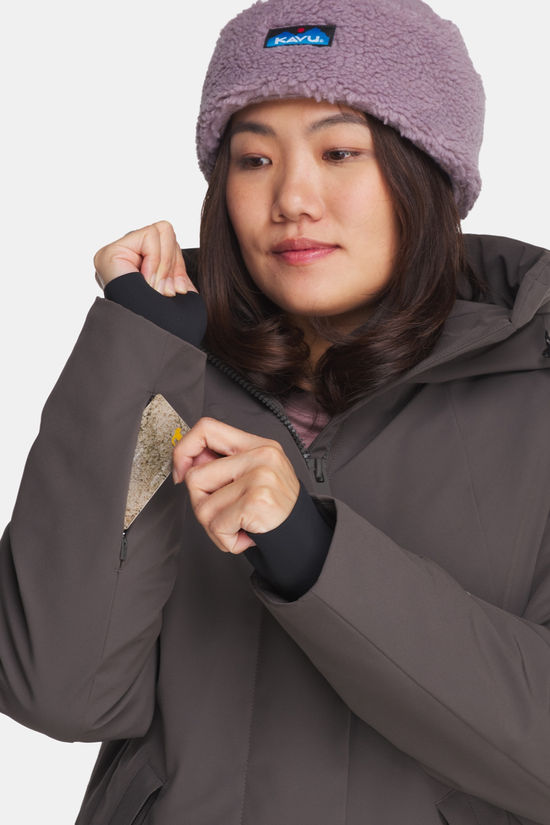 Krakatau Wear Gaia Technical Fabric Long Parka Dames Olive Green
