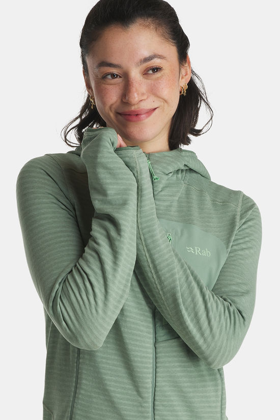 Rab Ascendor Light Hoody Fleecevest Dames mid green