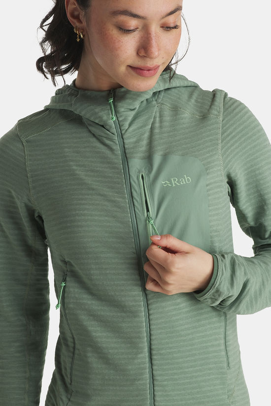 Rab Ascendor Light Hoody Fleecevest Dames mid green