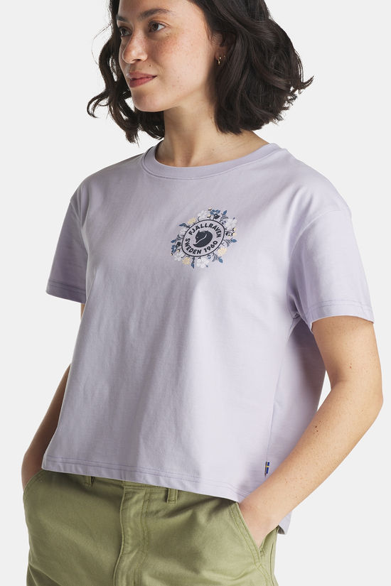 Fjällräven Fjällblomster Logo T-Shirt Dames Lilac