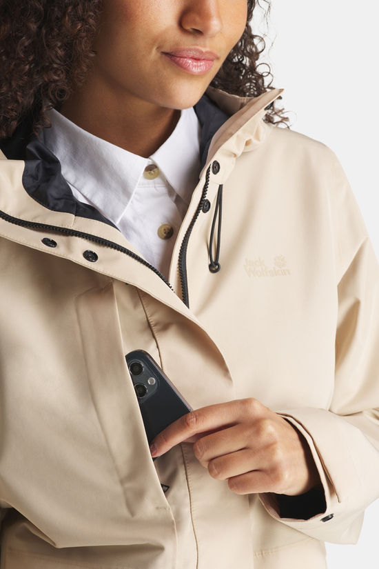 Jack Wolfskin Terraview 2L Coat Parka Dames Beige