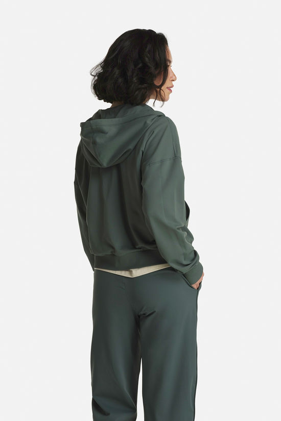 Vuori Halo Modern Full Zip Hoodie Dames dark green
