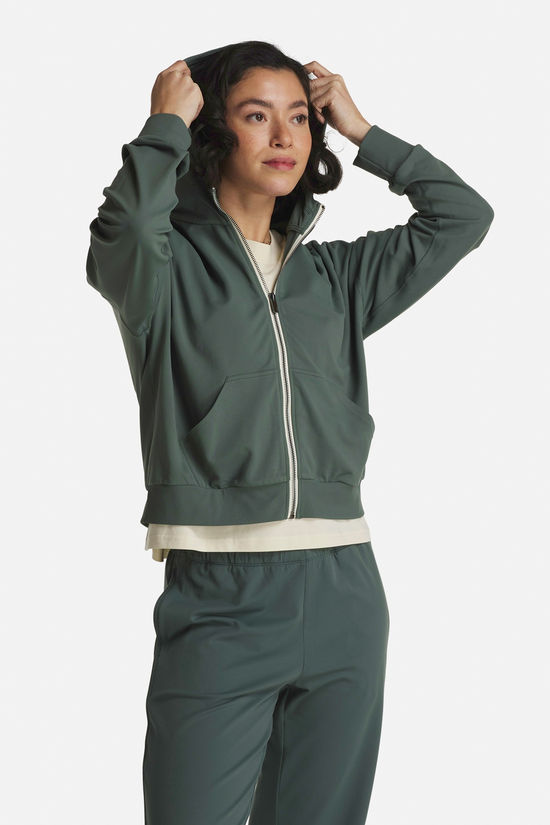 Vuori Halo Modern Full Zip Hoodie Dames dark green