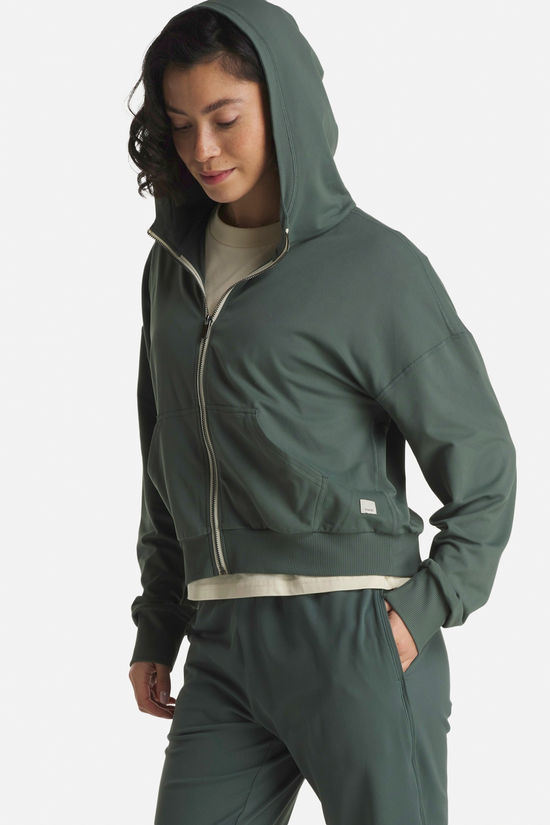 Vuori Halo Modern Full Zip Hoodie Dames dark green