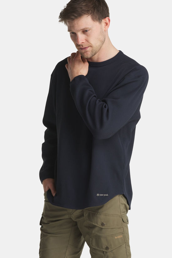 Snow Peak Dry Waffle Longsleeve Shirt Navy Blue