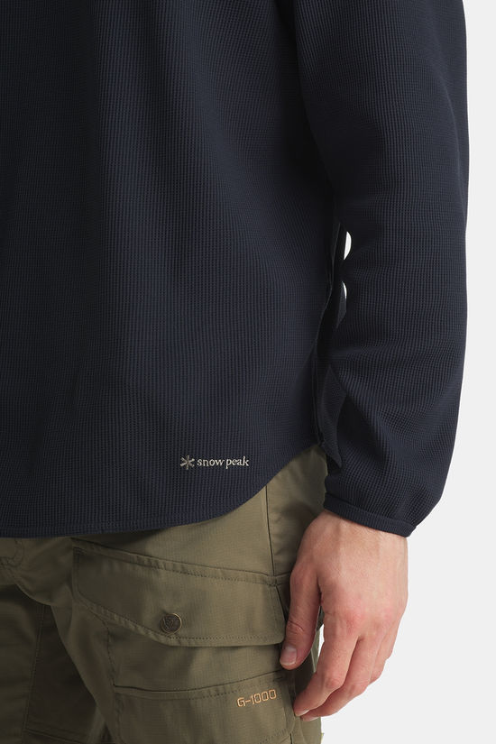 Snow Peak Dry Waffle Longsleeve Shirt Navy Blue