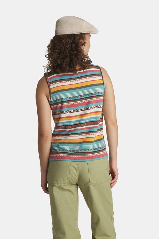 Sherpa Neha V-Neck Tank Top Dames Mid Blue/Ass. Geometric