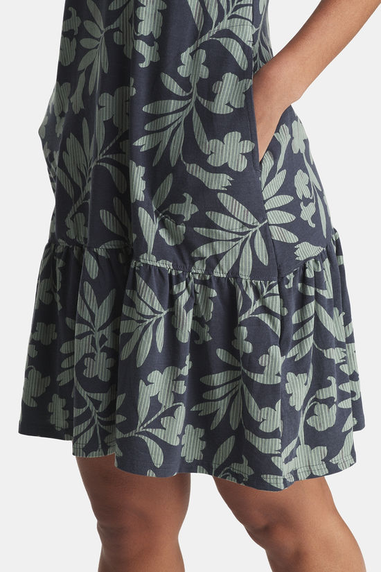 Sherpa Neha Ruffle Jurk Dames Black/Ass. Flower