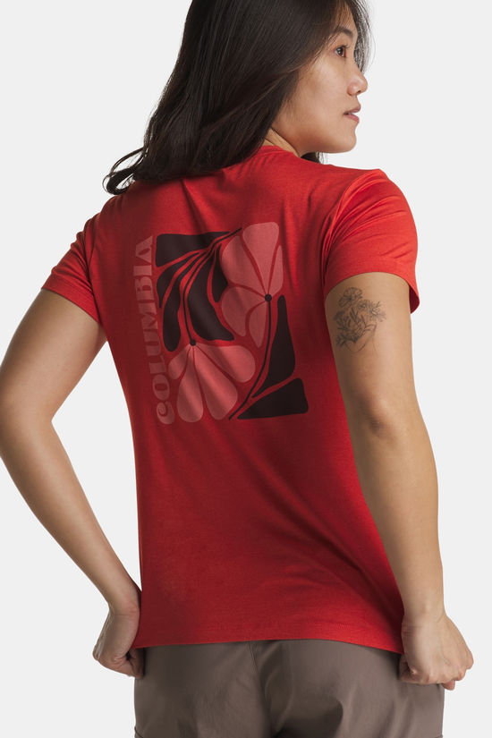 Columbia Parsons Point™ Back Graphic T-shirt Dames mid red/mid grey