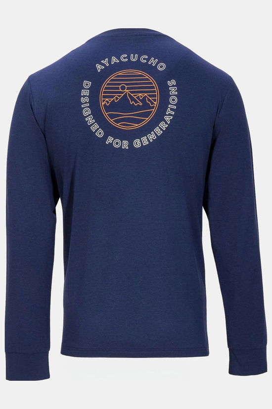 Ayacucho Crest LS Shirt Navy Blue