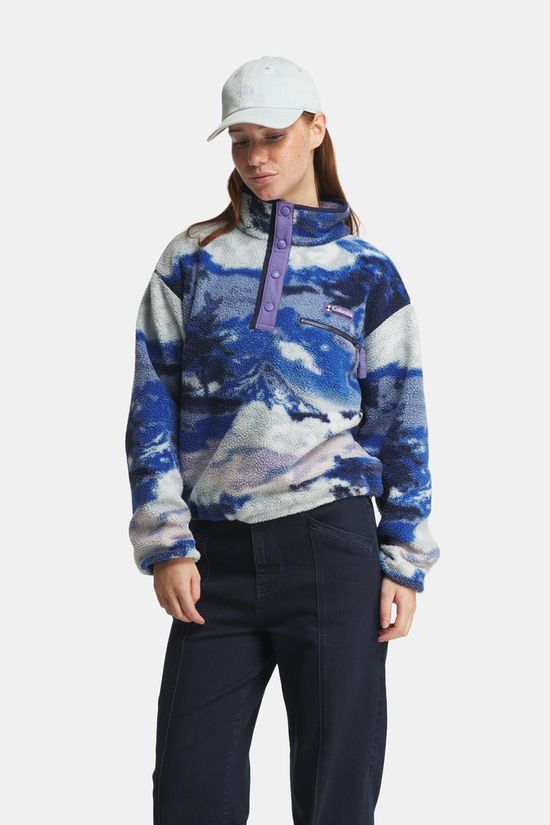 Columbia Helvetia II Printed Cropped Fleece Dames mid blue