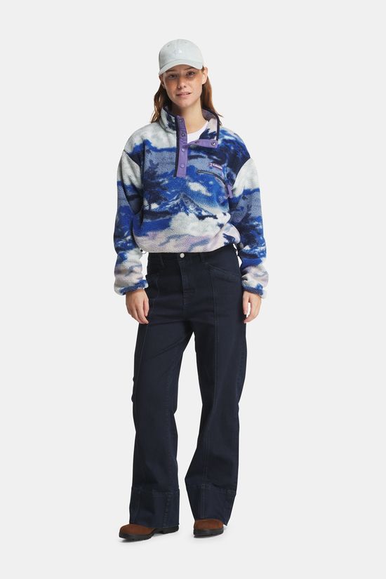 Columbia Helvetia II Printed Cropped Fleece Dames mid blue