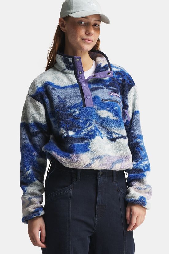 Columbia Helvetia II Printed Cropped Fleece Dames mid blue