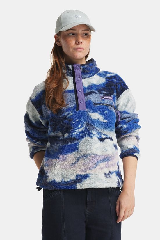 Columbia Helvetia II Printed Cropped Fleece Dames mid blue