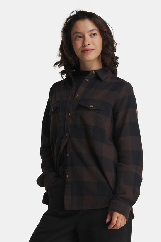 Fjällräven Övik Heavy Flannel Shirt Dames black/brown