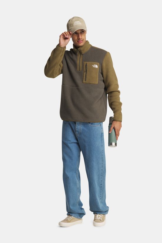The North Face Yumiori 1/4 Zip Fleecetrui Heren Mid Green/Mustard