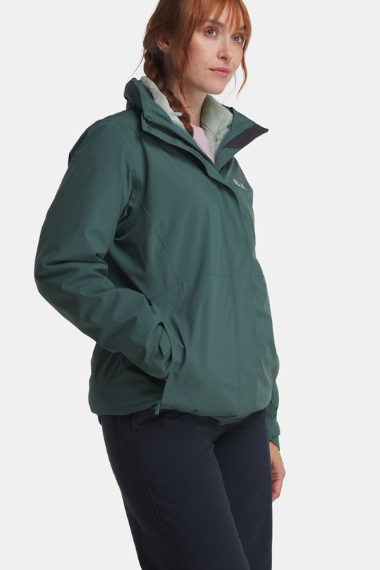 Jack Wolfskin Rotwand 3-In-1 Jas Dames Dark Green/Dark Green