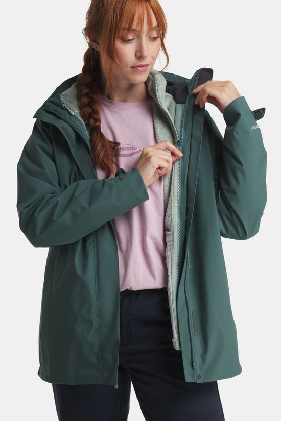 Jack Wolfskin Rotwand 3-In-1 Jas Dames Dark Green/Dark Green