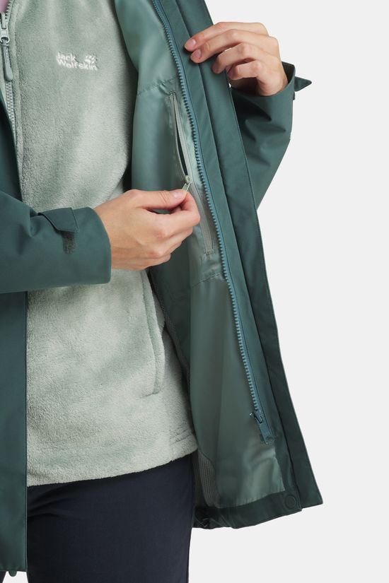 Jack Wolfskin Rotwand 3-In-1 Jas Dames Dark Green/Dark Green