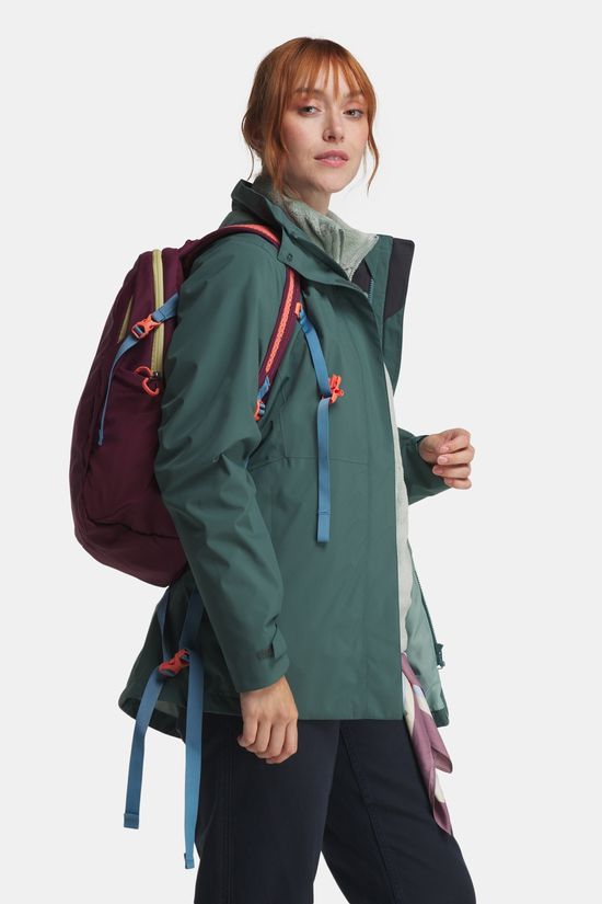 Jack Wolfskin Rotwand 3-In-1 Jas Dames Dark Green/Dark Green