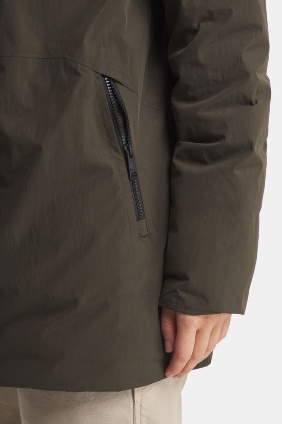 Jack Wolfskin Fiora Bay Long Gevoerde Jas Dames dark khaki