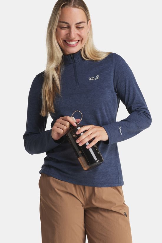 Jack Wolfskin Trail Half Zip Shirt Met Lange Mouwen Dames Navy Blue