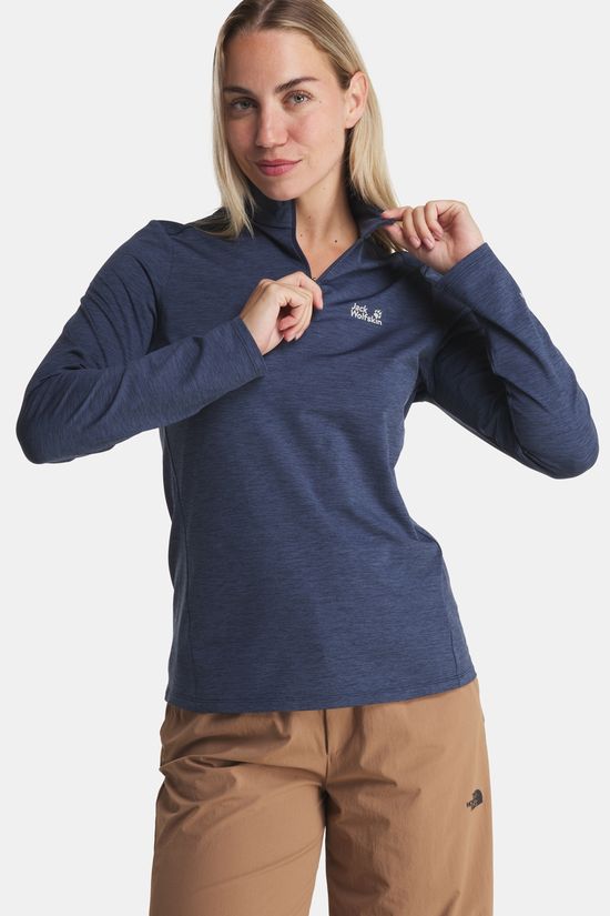 Jack Wolfskin Trail Half Zip Shirt Met Lange Mouwen Dames Navy Blue