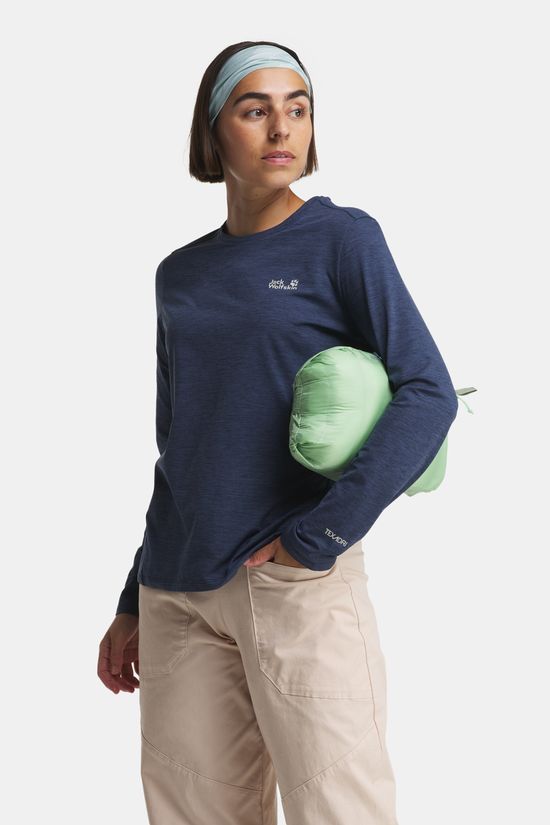 Jack Wolfskin Trail Shirt Met Lange Mouwen Dames Navy Blue