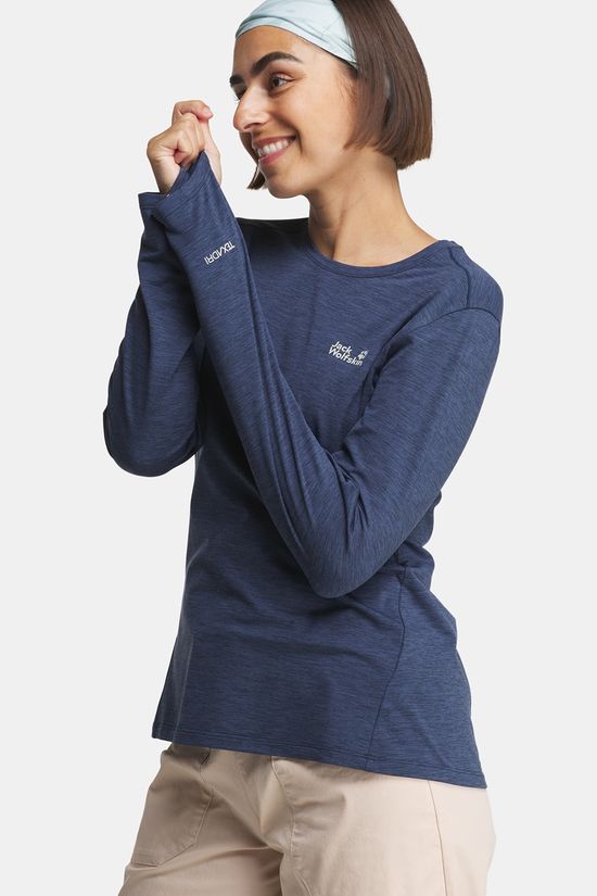 Jack Wolfskin Trail Shirt Met Lange Mouwen Dames Navy Blue