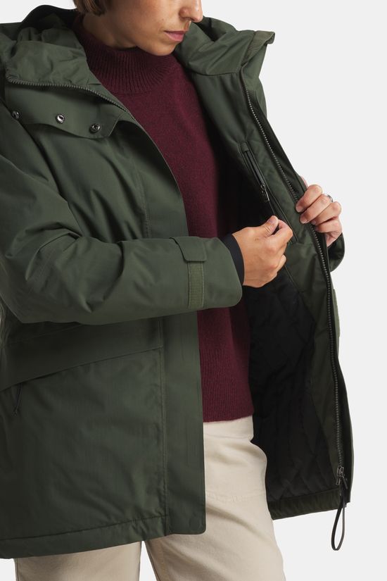 Didriksons Essa Gevoerde Jas Dames dark green