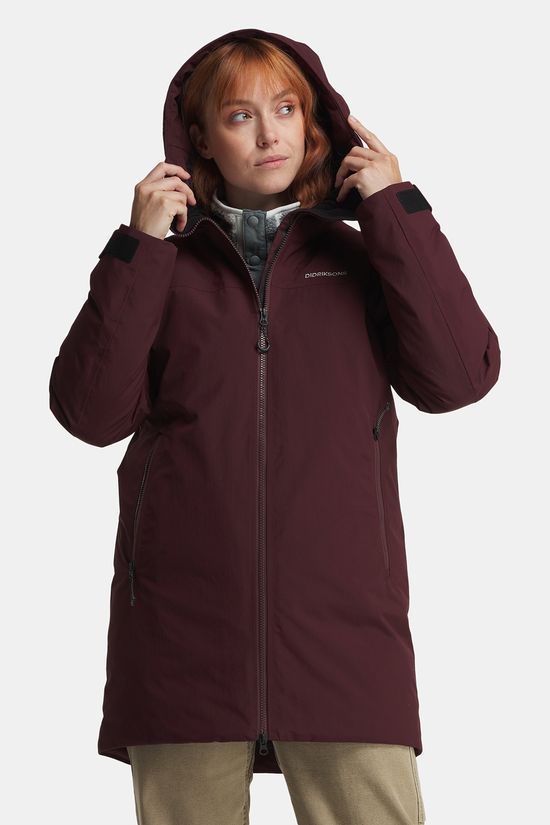 Didriksons Marget Gevoerde Parka Dames Bordeaux / Maroon