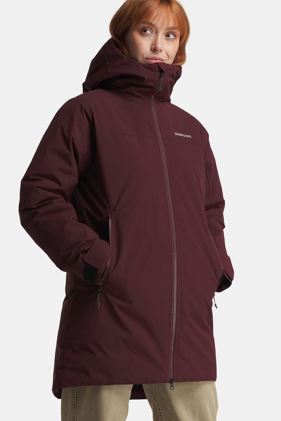 Didriksons Marget Gevoerde Parka Dames Bordeaux / Maroon