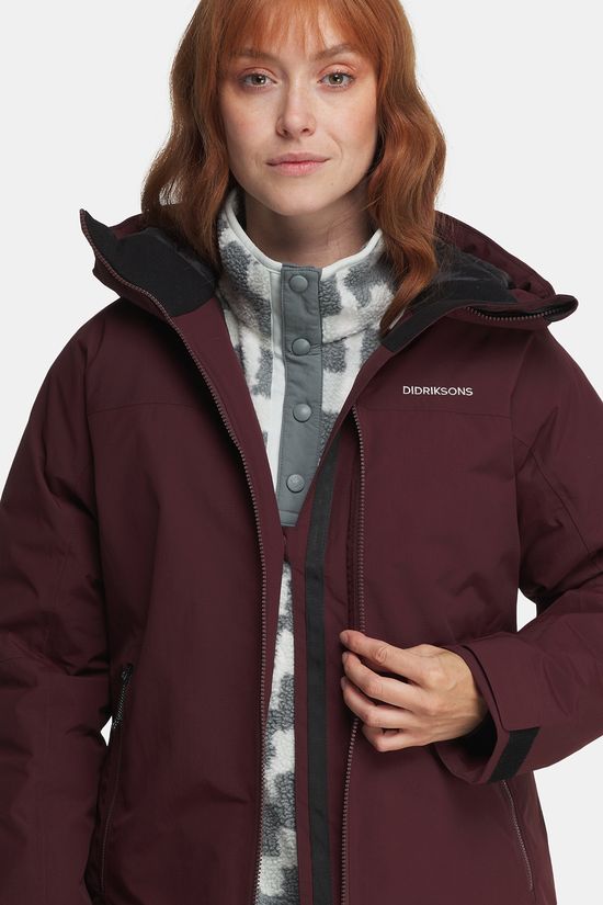 Didriksons Marget Gevoerde Parka Dames Bordeaux / Maroon