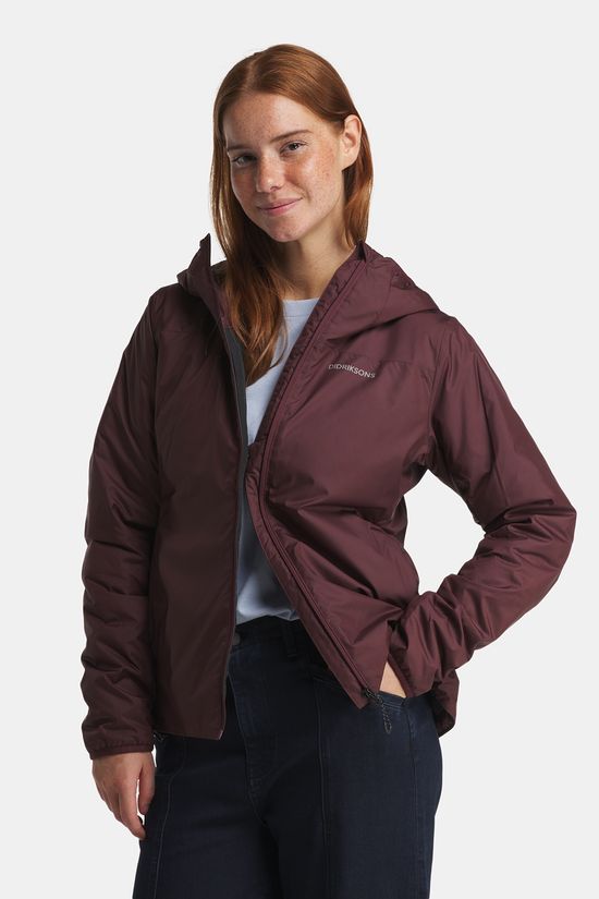 Didriksons Karix Gevoerde Jas Dames Bordeaux / Maroon