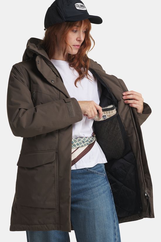 Didriksons Felia Gevoerde Parka Dames mid brown