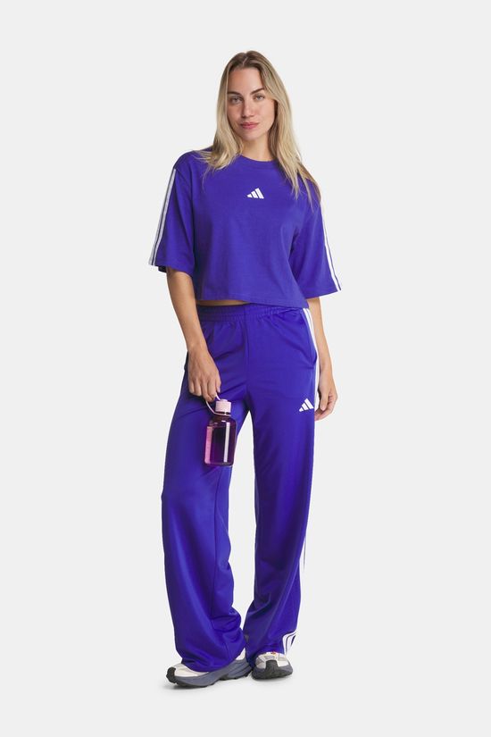 adidas Essentials 3-Stripes Cotton Loose T-Shirt Dames purple/white