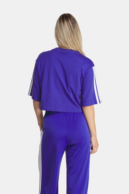 adidas Essentials 3-Stripes Cotton Loose T-Shirt Dames purple/white